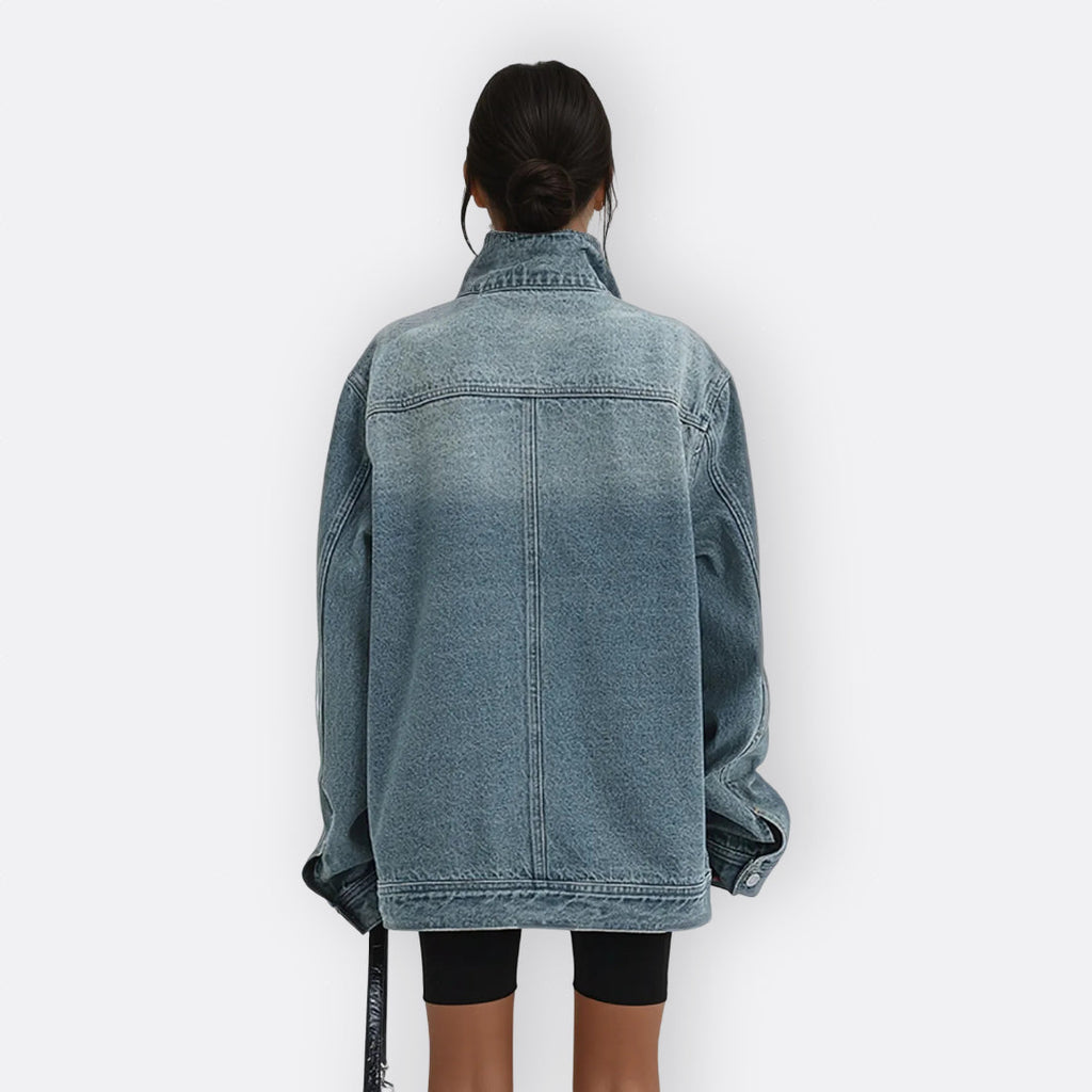 Sílvia - Vintage Jacke mit hohem asymmetrischem Kragen