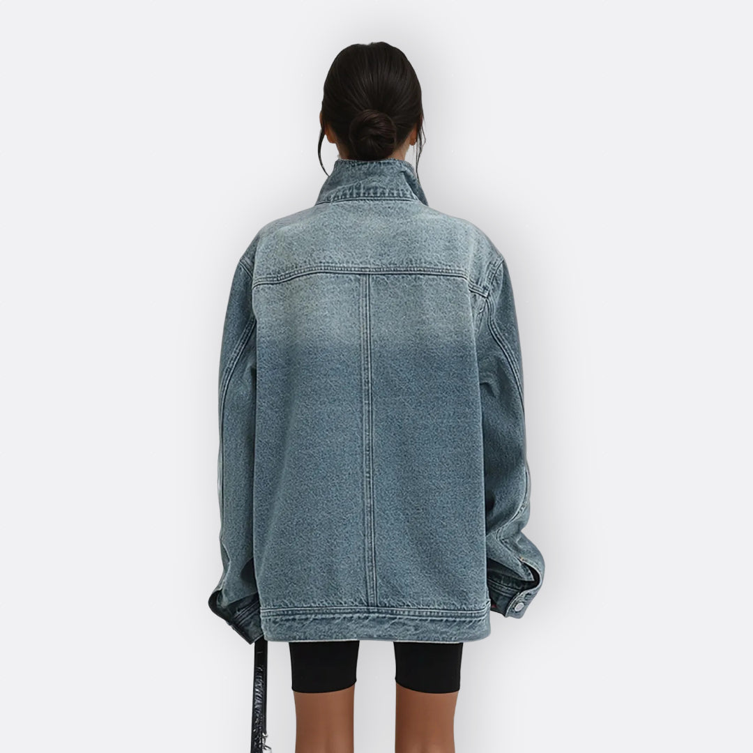 Sílvia - Vintage Jacke mit hohem asymmetrischem Kragen