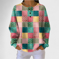 Sweatshirt Damen mehrfarbig warm weite Passform Übergangszeit – Agnes