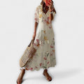 Anna – Damen Bohemian Sommerkleid mit Fliessender Silhouette