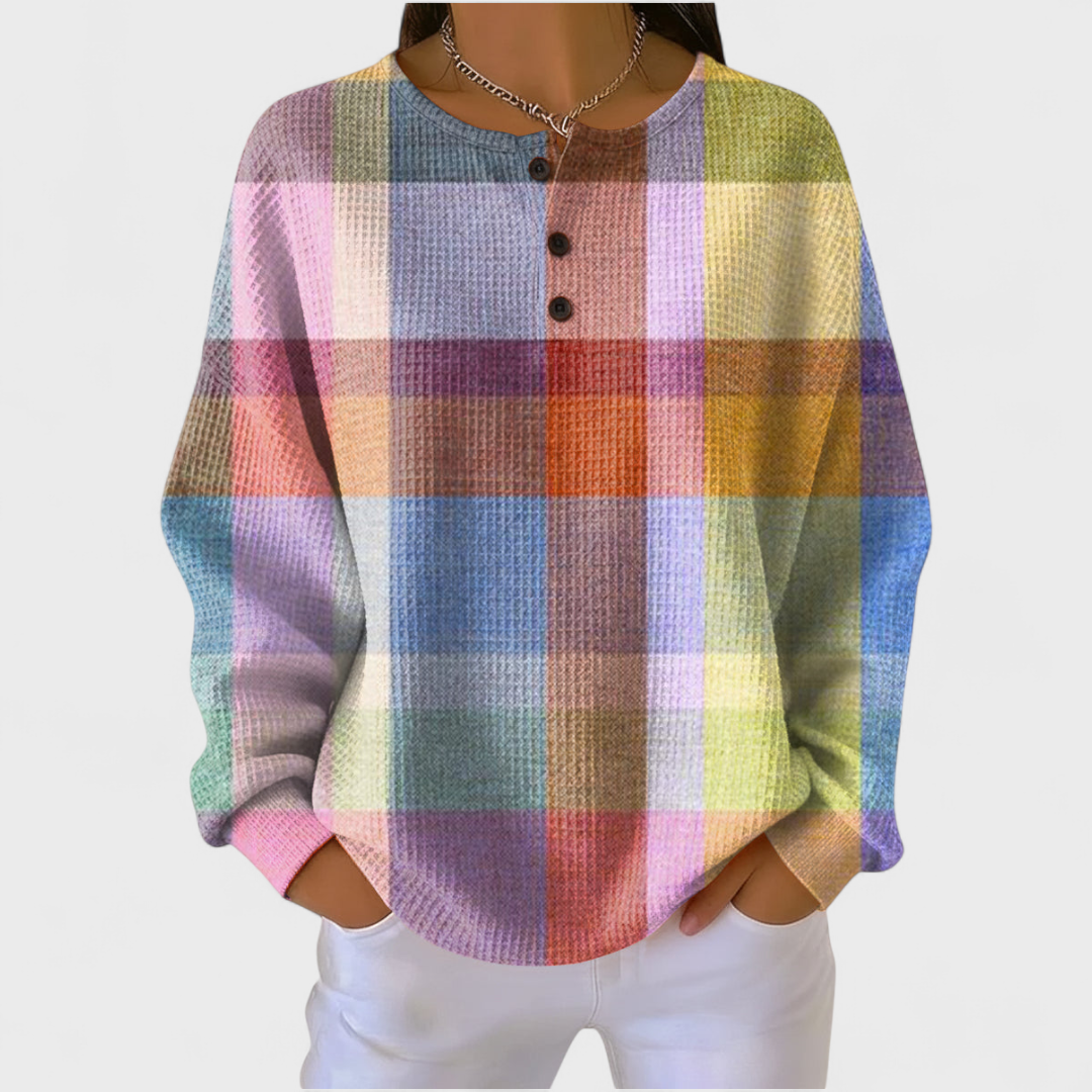 Sweatshirt Damen gemustert femininer Schnitt Grosse Grössen – Adèle