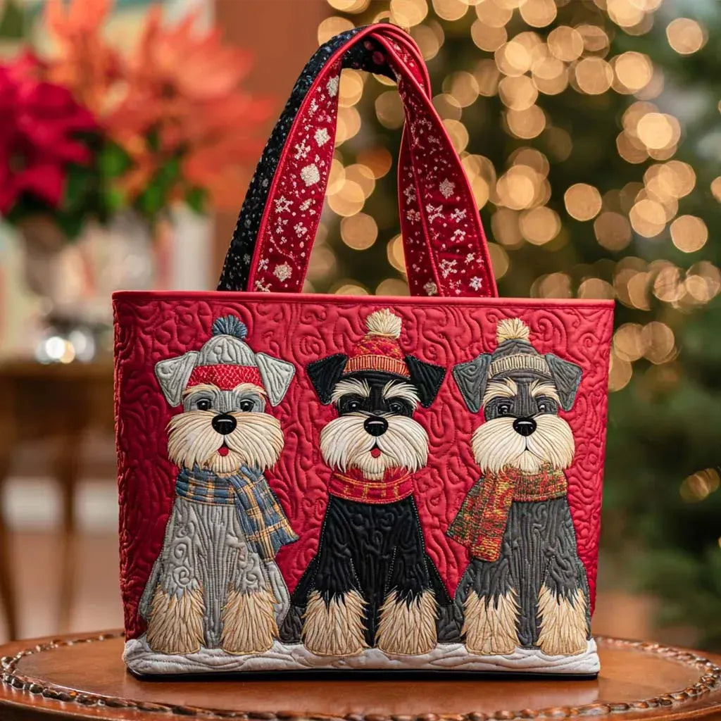 Gesteppte Tasche - Drei Schnauzer