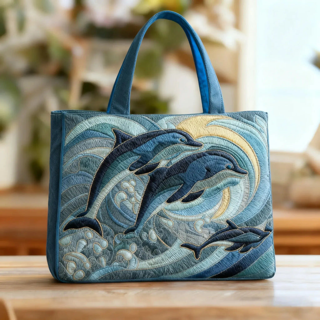 Gesteppte Tasche - Delfin
