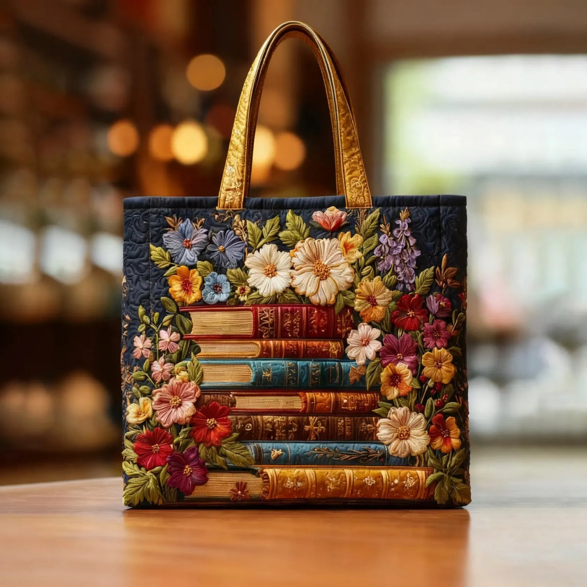 Gesteppte Tasche - Blumendruck