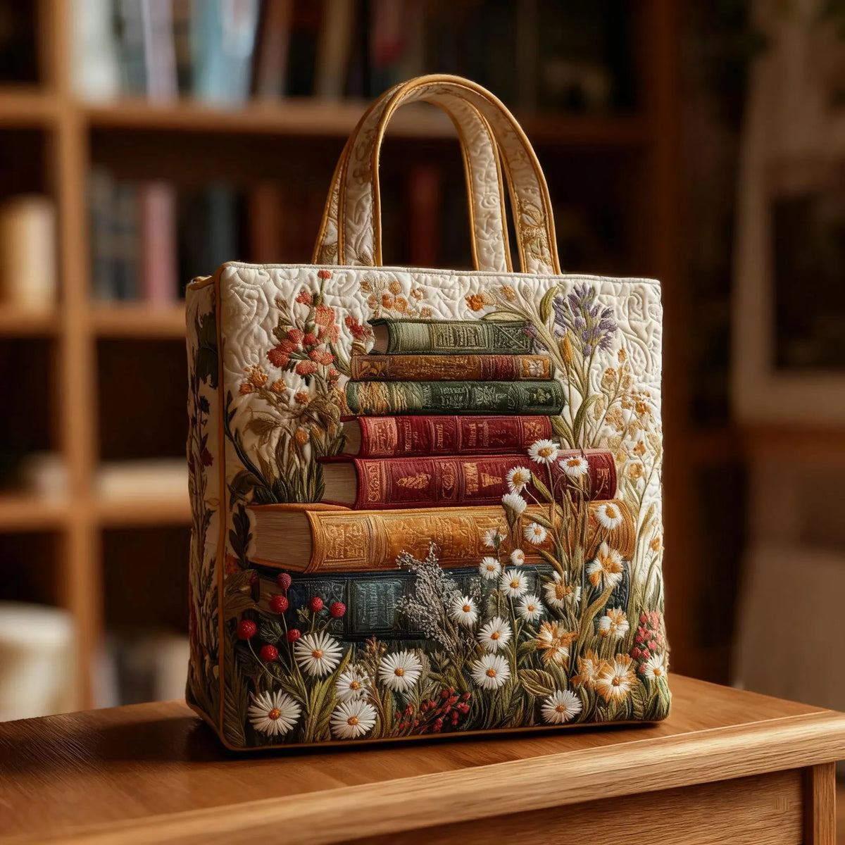 Gesteppte Tasche - Blumenmuster