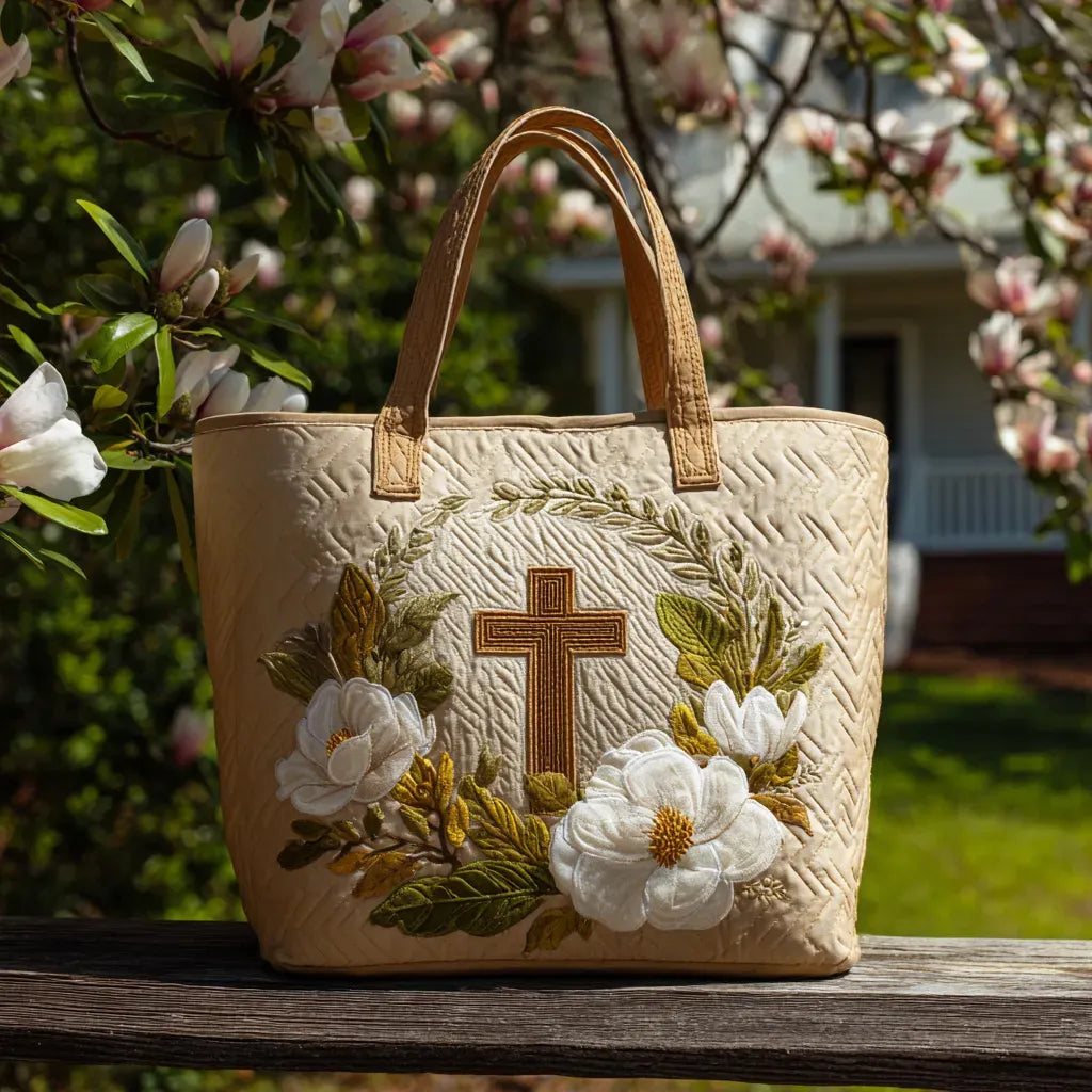 Gesteppte Tasche - Blütenkreuz