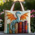 Gesteppte Tasche - Grüner Drache, Hüter der Bücher
