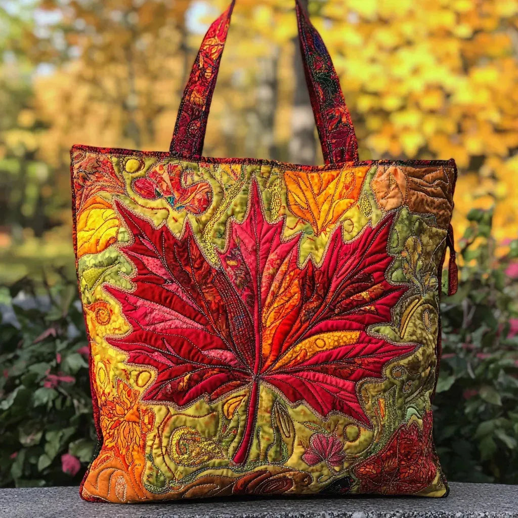 Gesteppte Tasche - Ahornblätter