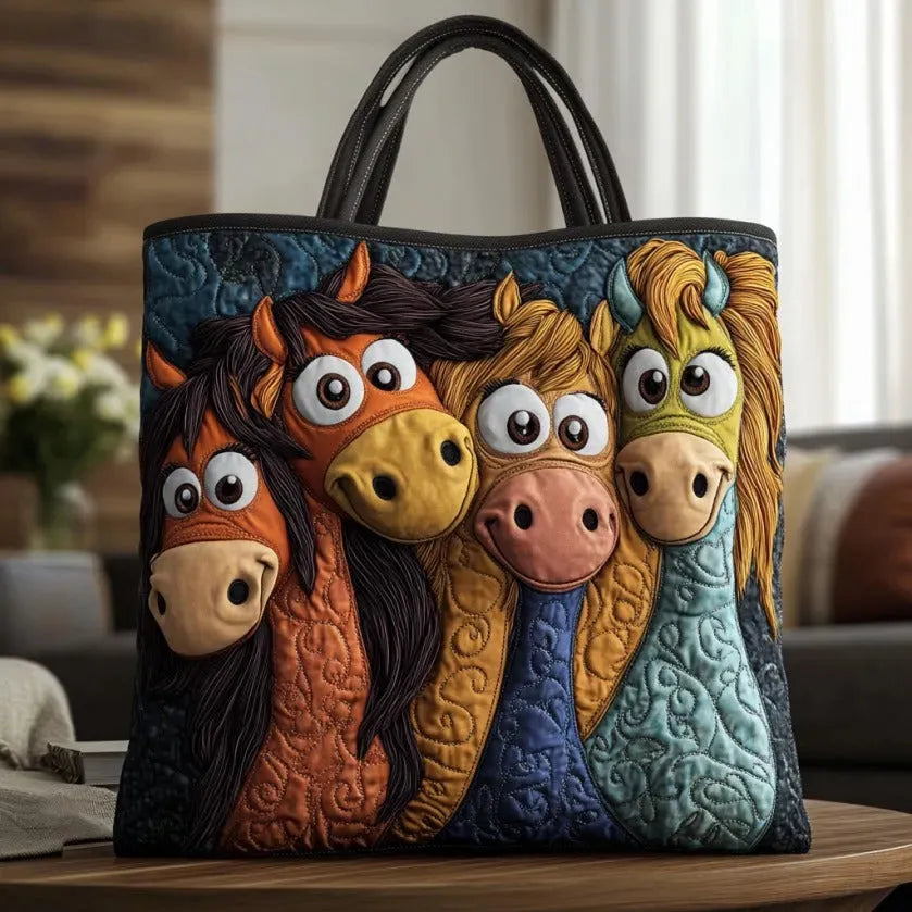 Gesteppte Tasche - Fröhliches Pony