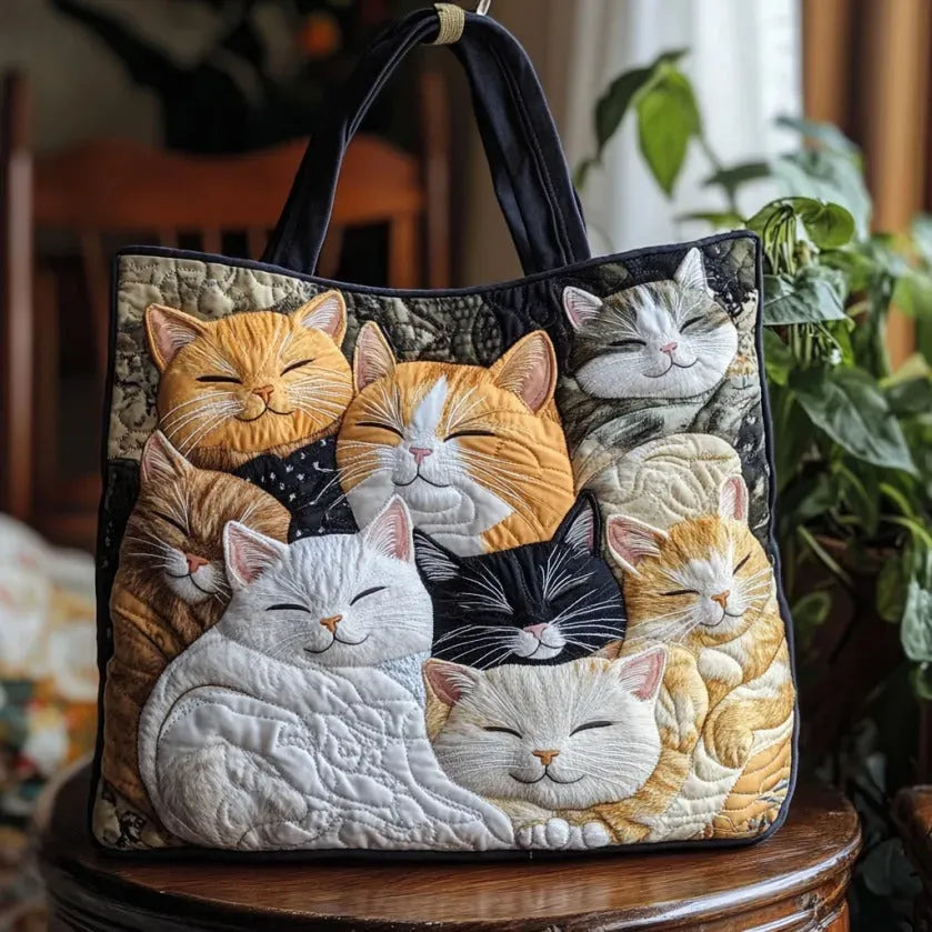 Gesteppte Tasche - Kätzchenträume