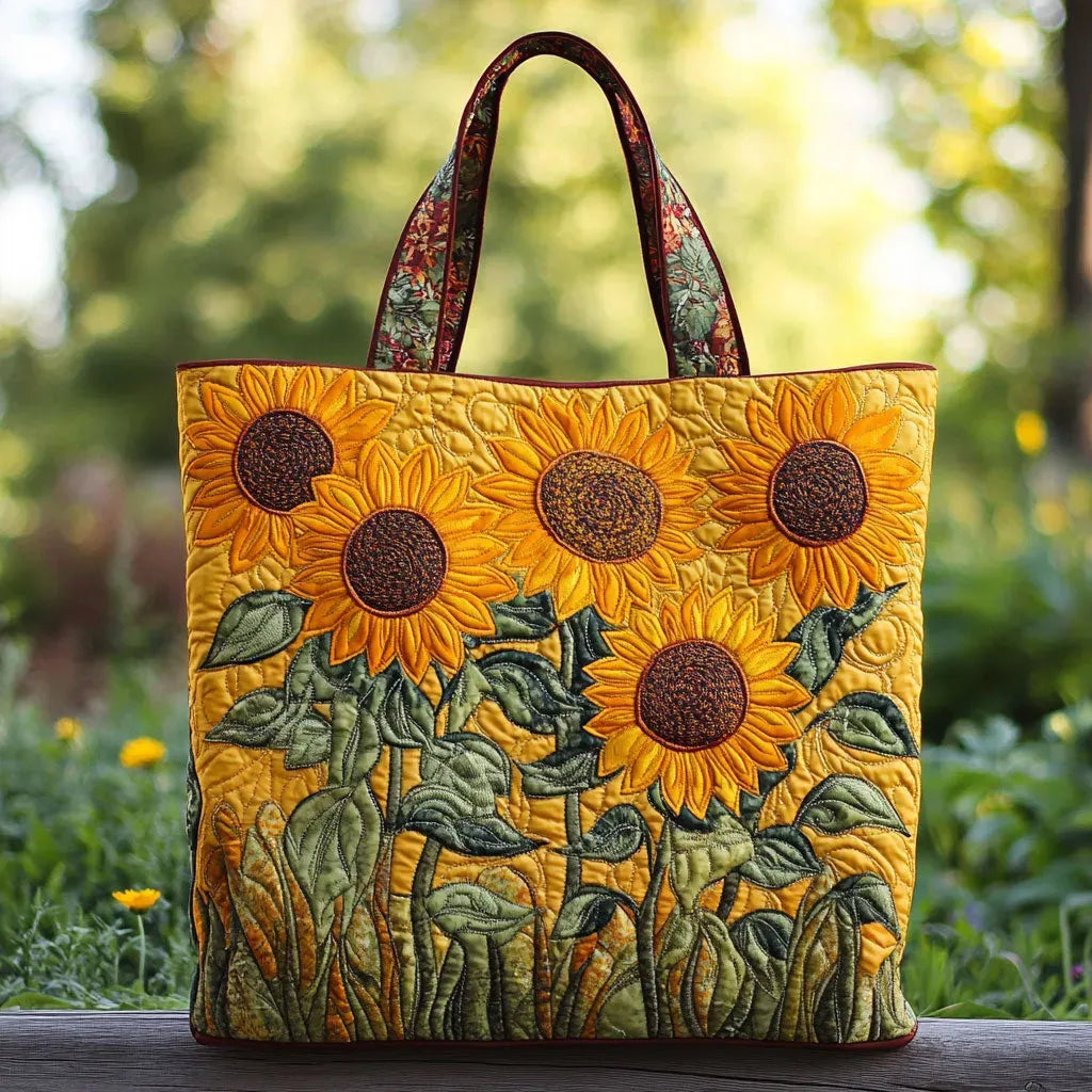 Gesteppte Tasche - Sonnenblume, klassisch gesteppt