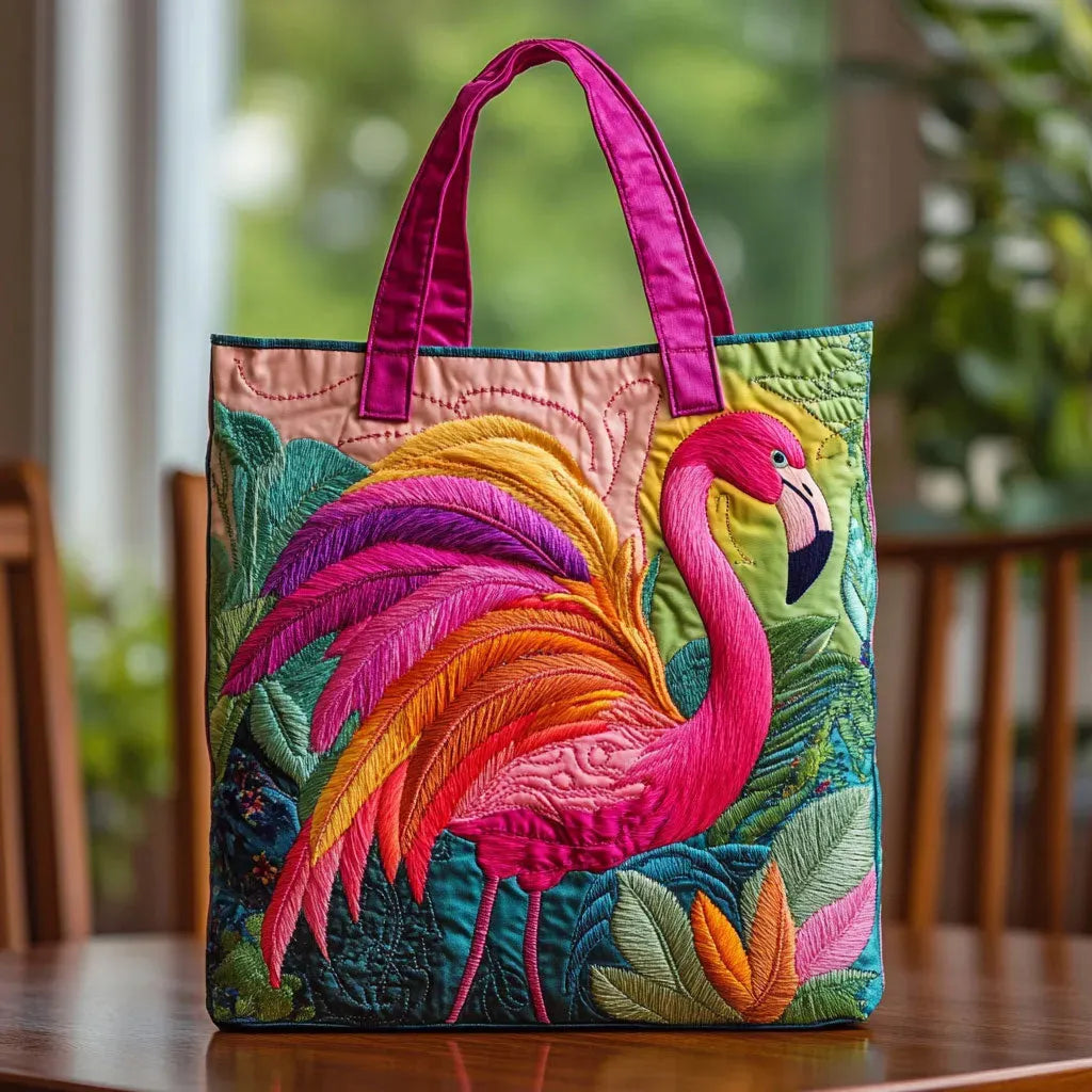 Gesteppte Tasche - Flamingo