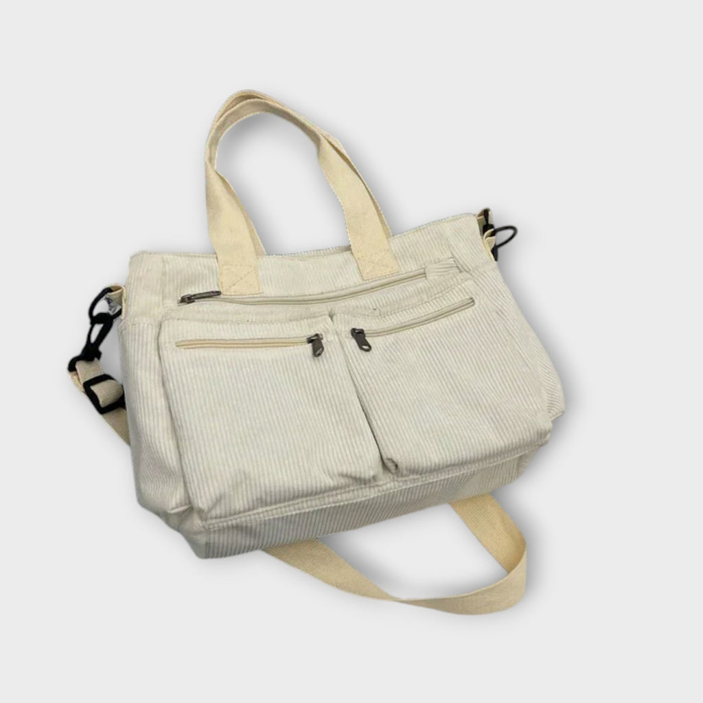 Shopper Damen Leicht Wasserabweisend Reissverschluss Schwarz Grün Braun Beige – Emilia