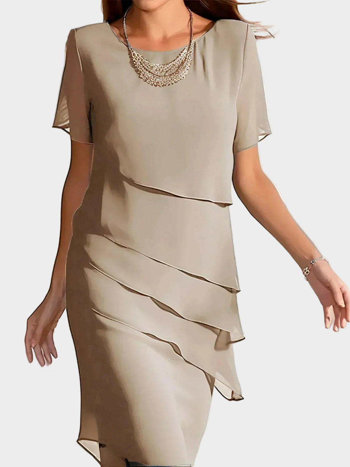 Janet - Elegantes Kleid in Lagenoptik