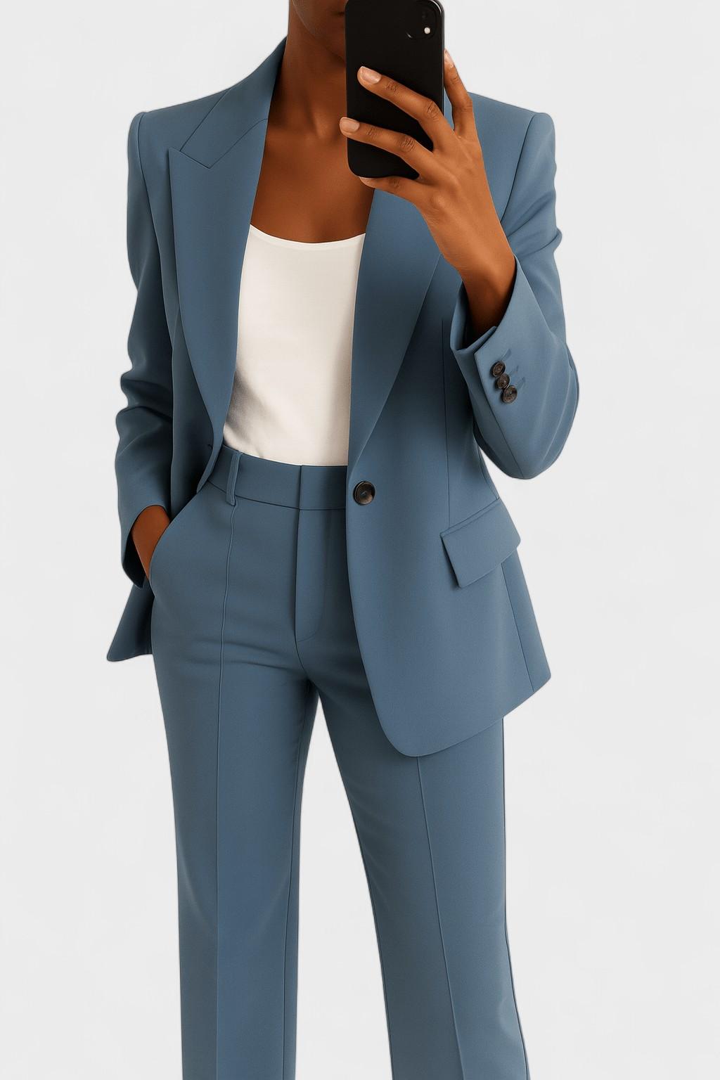 Flurina | Blaues Blazer-Set