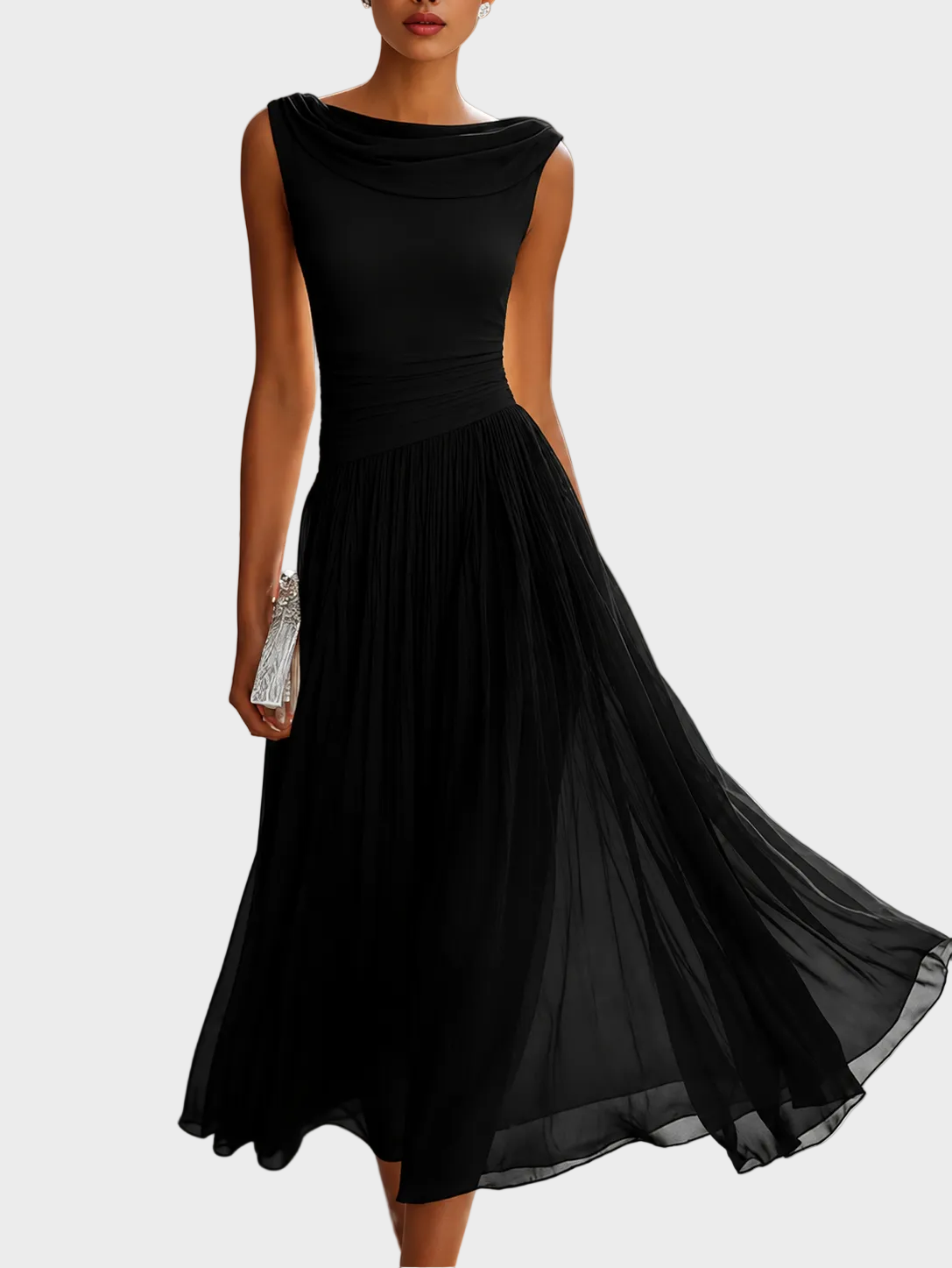 Natalia - Midikleid mit drapiertem Ausschnitt