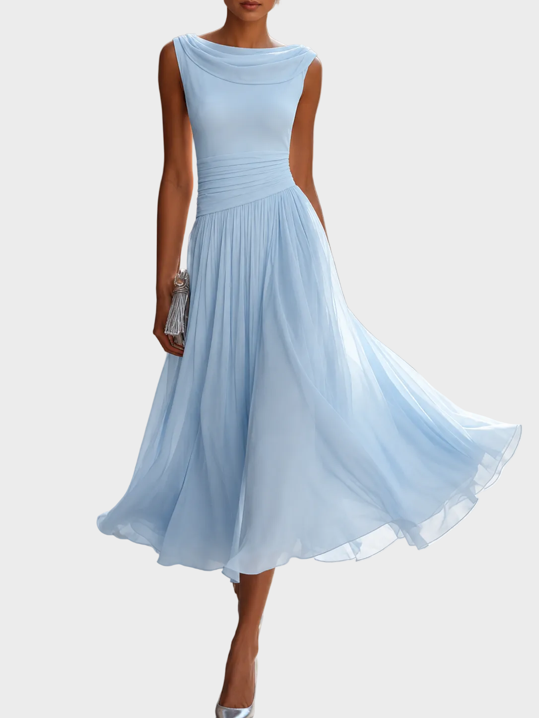 Natalia - Midikleid mit drapiertem Ausschnitt