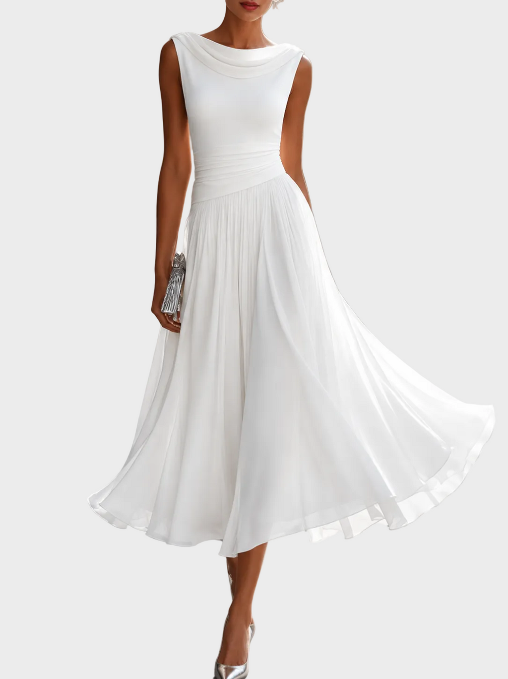 Natalia - Midikleid mit drapiertem Ausschnitt