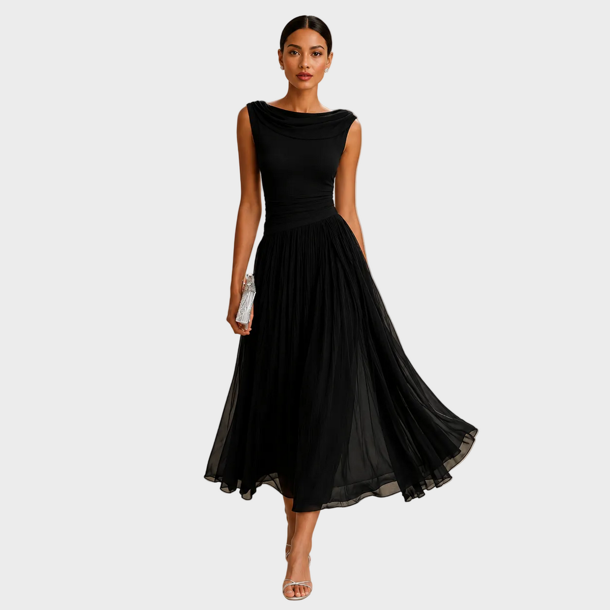 Natalia - Midikleid mit drapiertem Ausschnitt