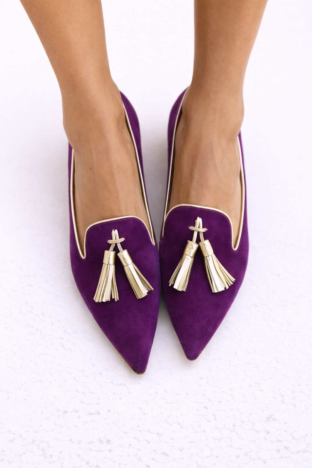 Portia - Spitze Loafer mit Goldquasten