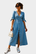 Denim-Kleid mit Knöpfen