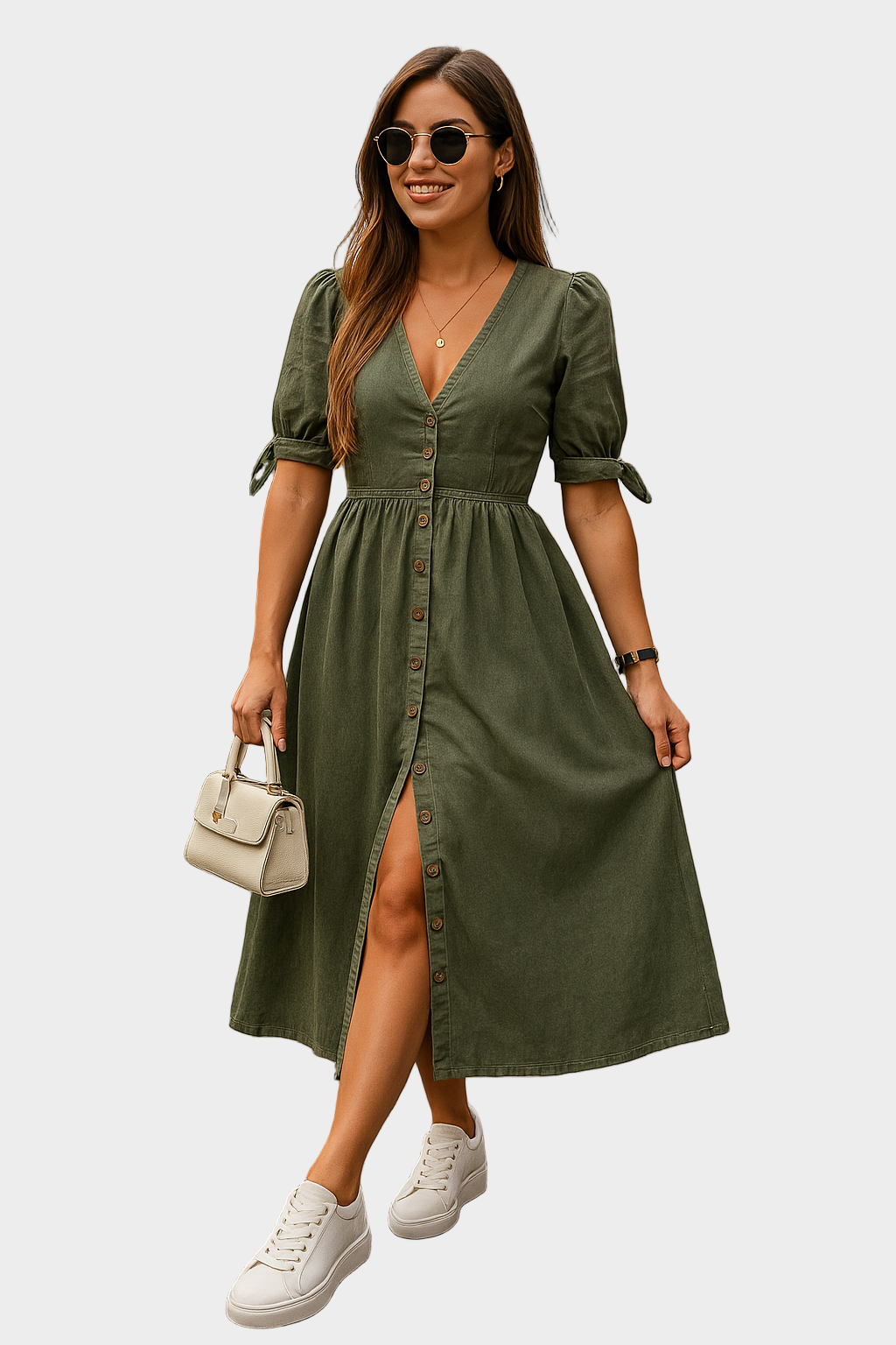 Denim-Kleid mit Knöpfen