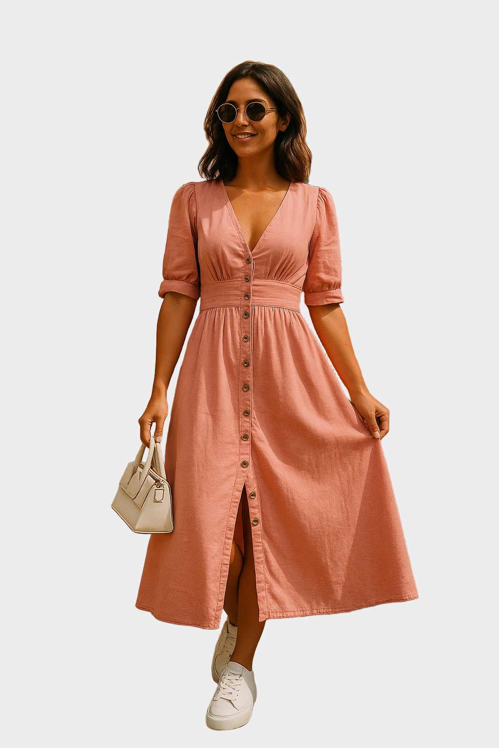 Denim-Kleid mit Knöpfen