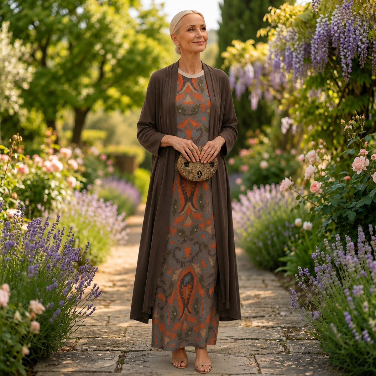 Daniela - Langes Kleid mit passender Weste