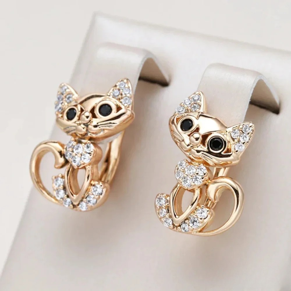 Elegante Katzenohrringe