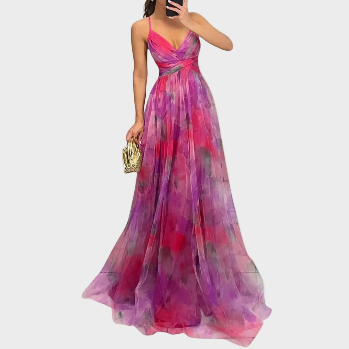 Jasmina Marija - Chiffonkleid mit Blumenmuster
