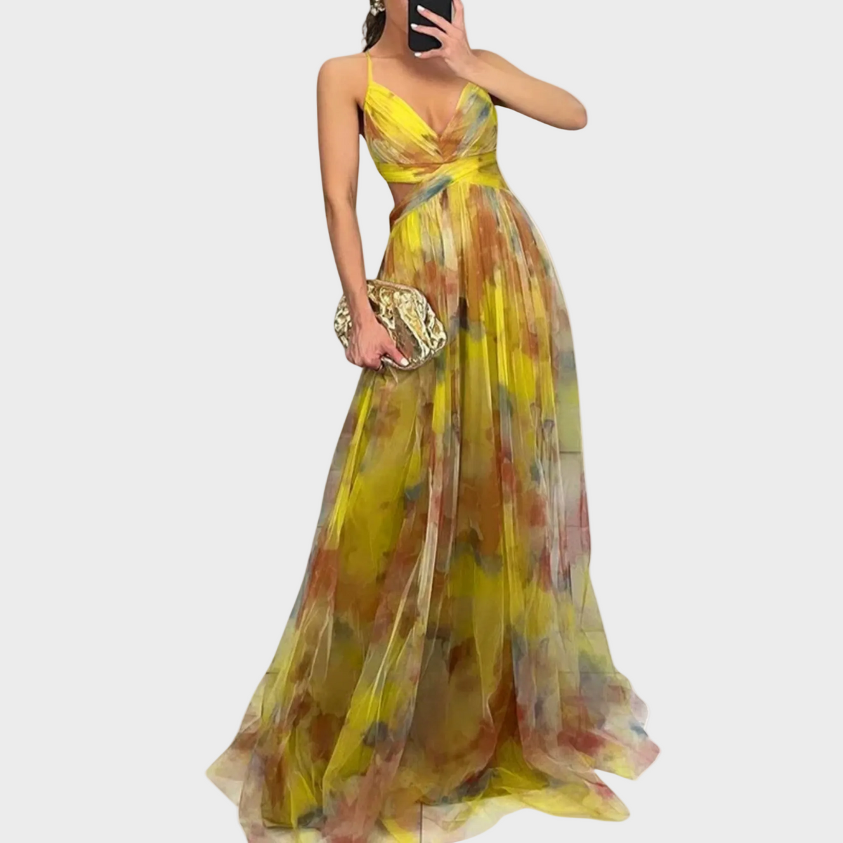 Jasmina Marija - Chiffonkleid mit Blumenmuster