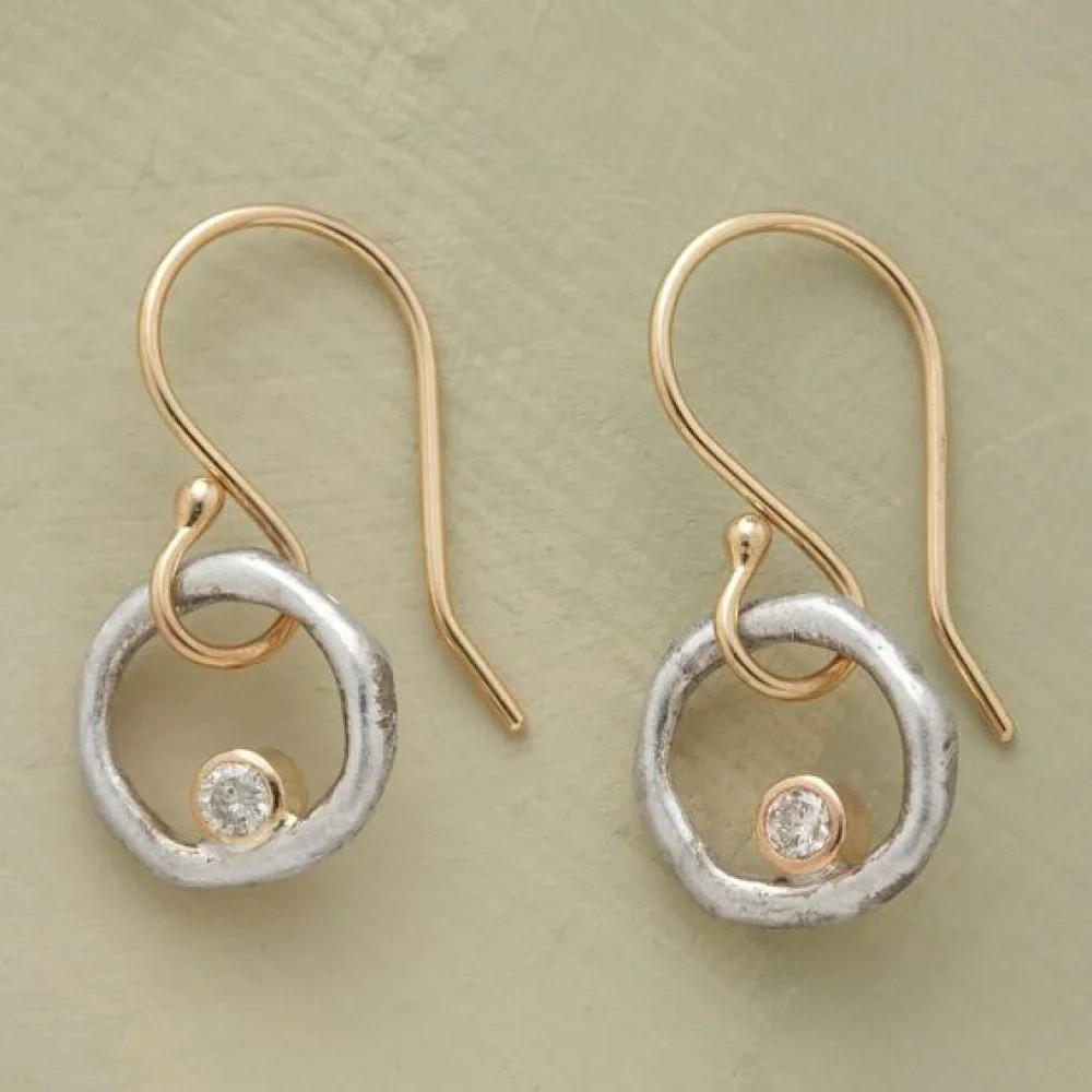 Ohrringe Damen Ohrstecker Zirkonia Gold Silber Vintage-Stil