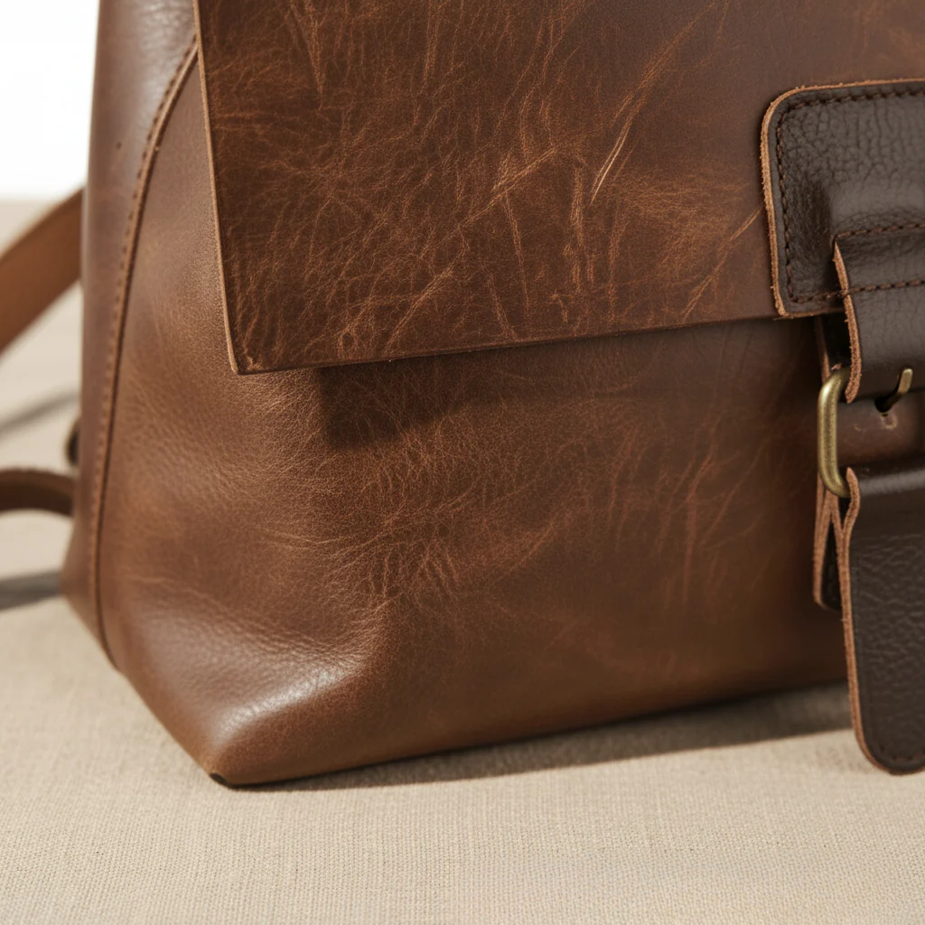 Rucksack Damen Leder Wandelbar zur Umhängetasche Vintage-Look Karamell Grün Blau – Mats