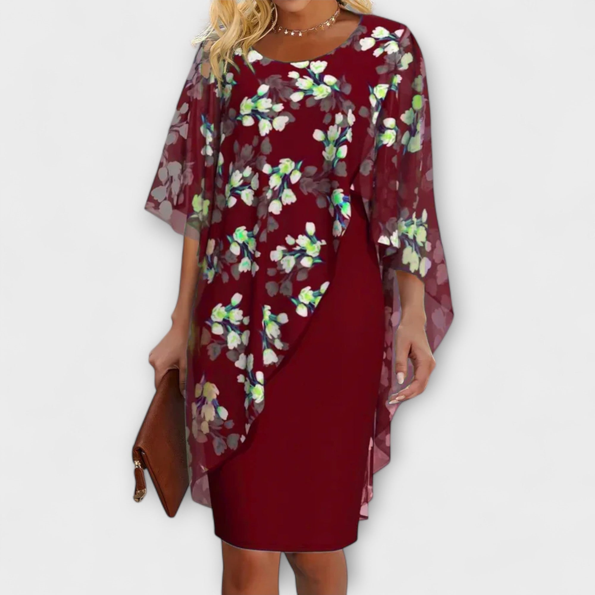 Lyanna - Florales Chiffon-Damenkleid