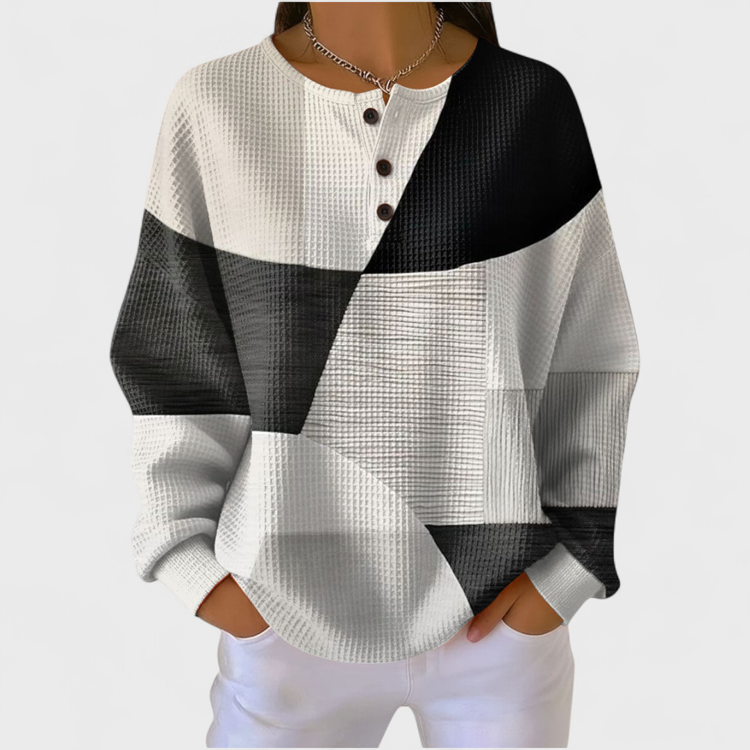 Sweatshirt Damen bunt gemustert weich atmungsaktiv – Ella