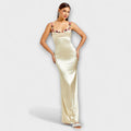 Eira - Verziertes Satin-Kleid mit Trägerschnürung im Rücken