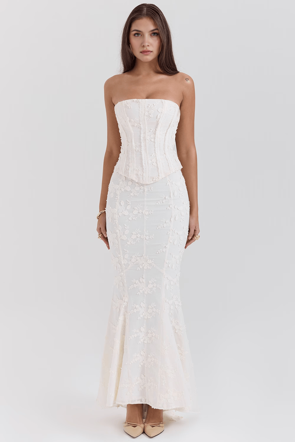Wiktoria - Kleid mit besticktem Korsett