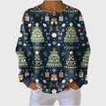 Sweatshirt Damen gemustert lässiger Schnitt Grosse Grössen – Fanny