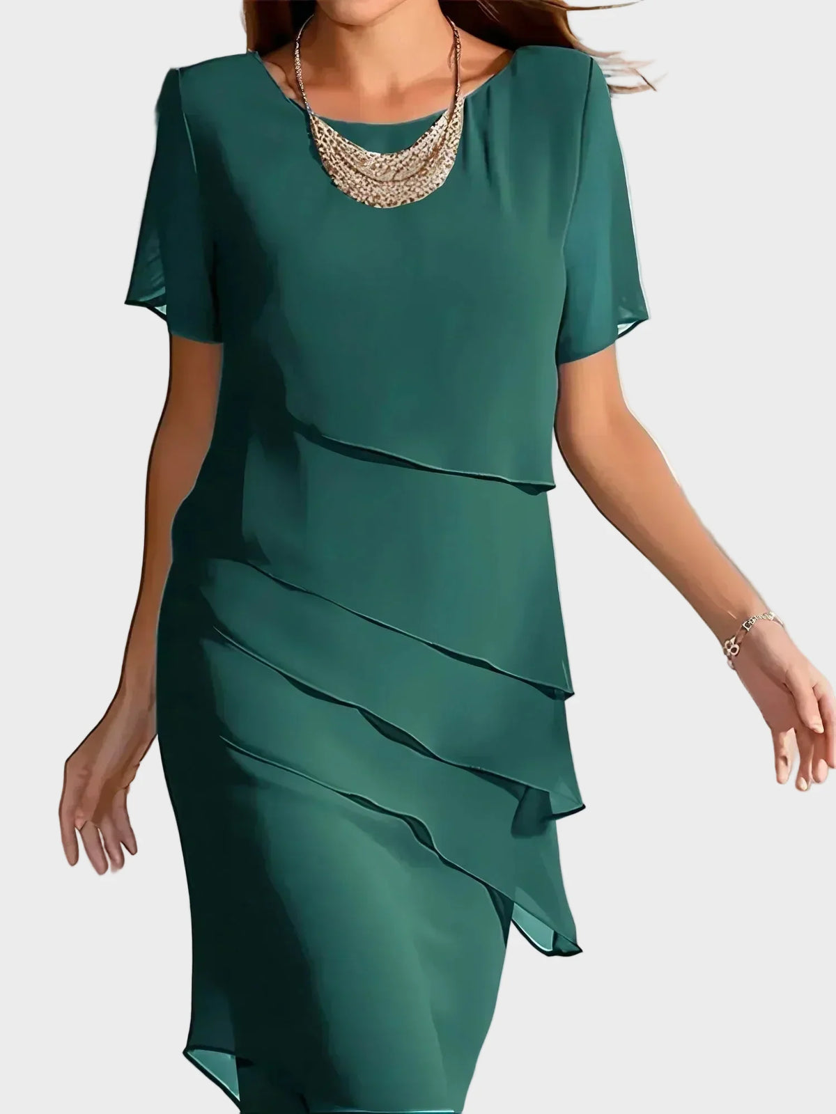 Janet - Elegantes Kleid in Lagenoptik