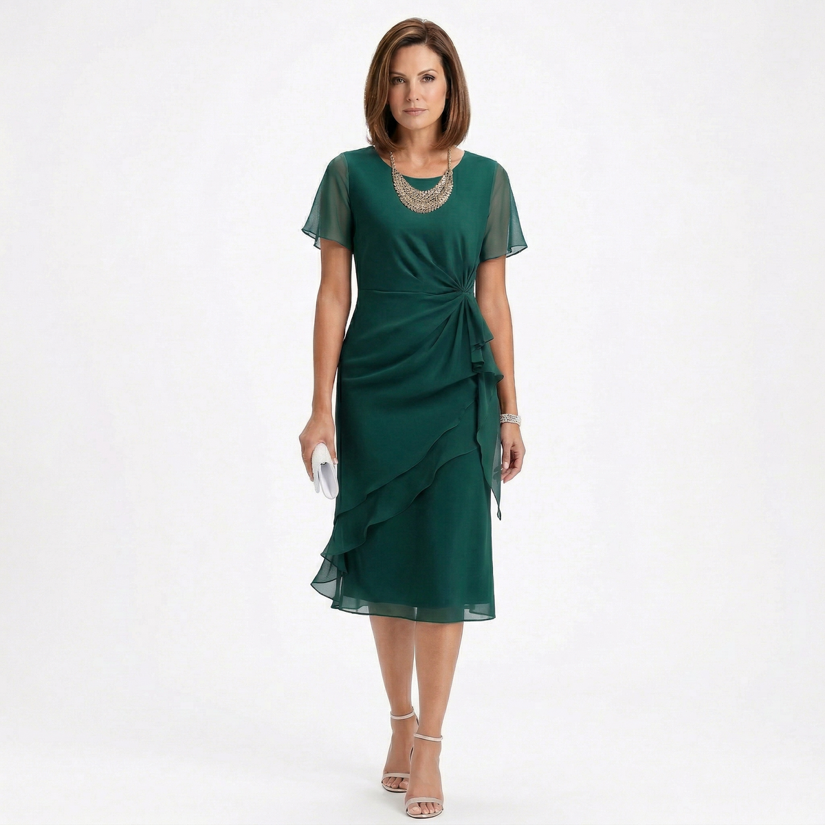 Helena - Drapiertes Kleid mit Volants