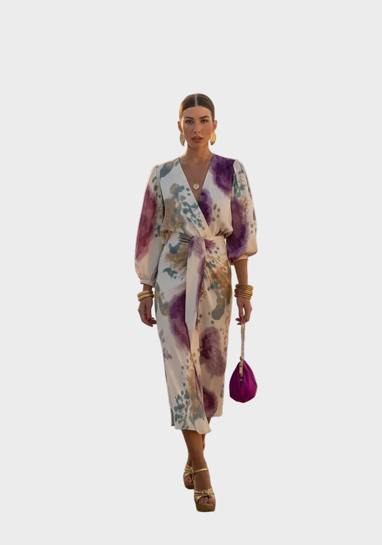 Selene - Midikleid mit Blumendruck