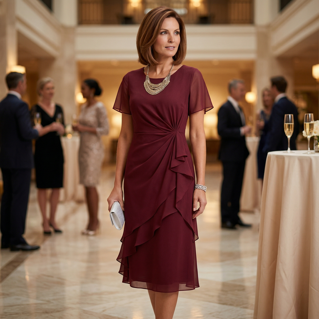Helena - Drapiertes Kleid mit Volants