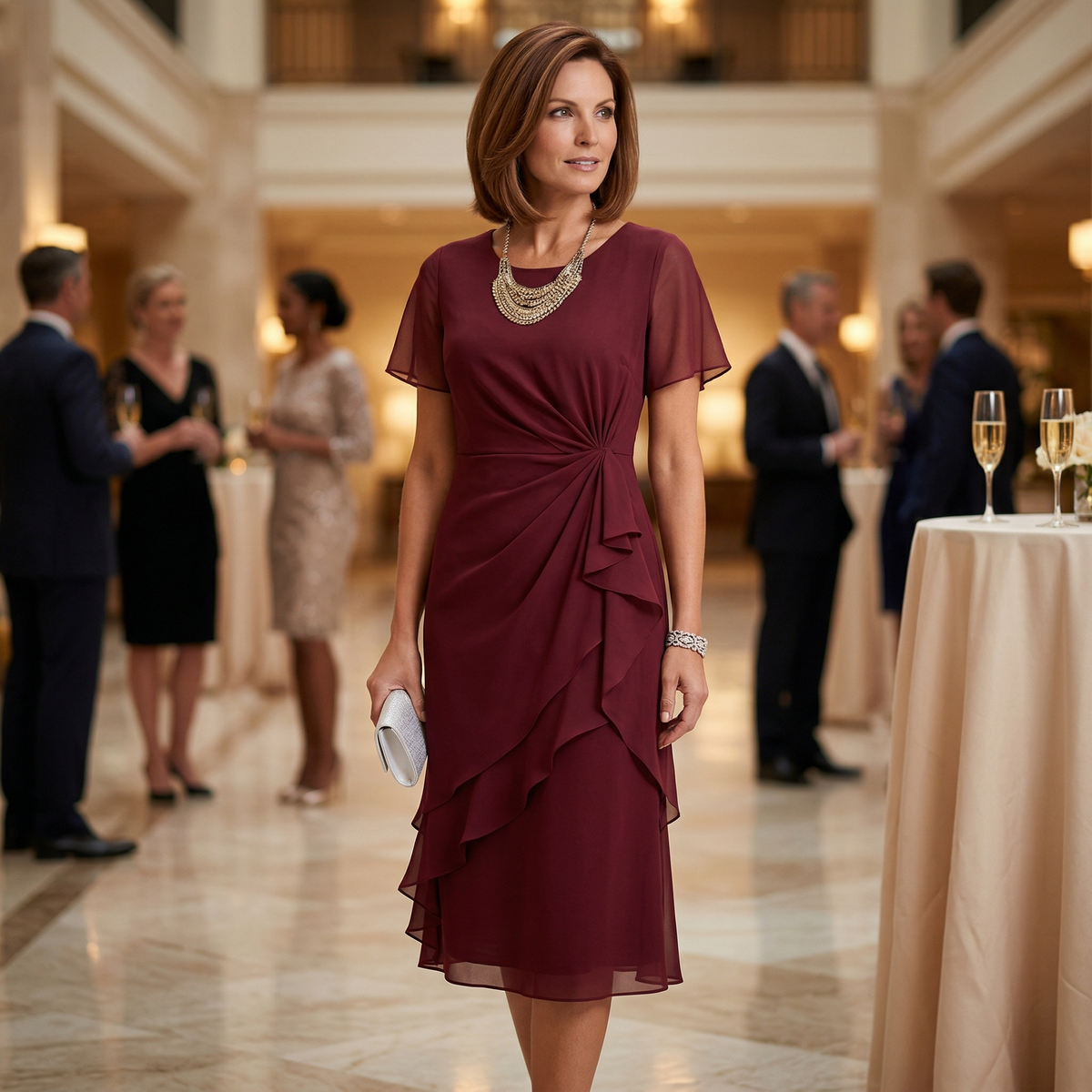 Helena - Drapiertes Kleid mit Volants