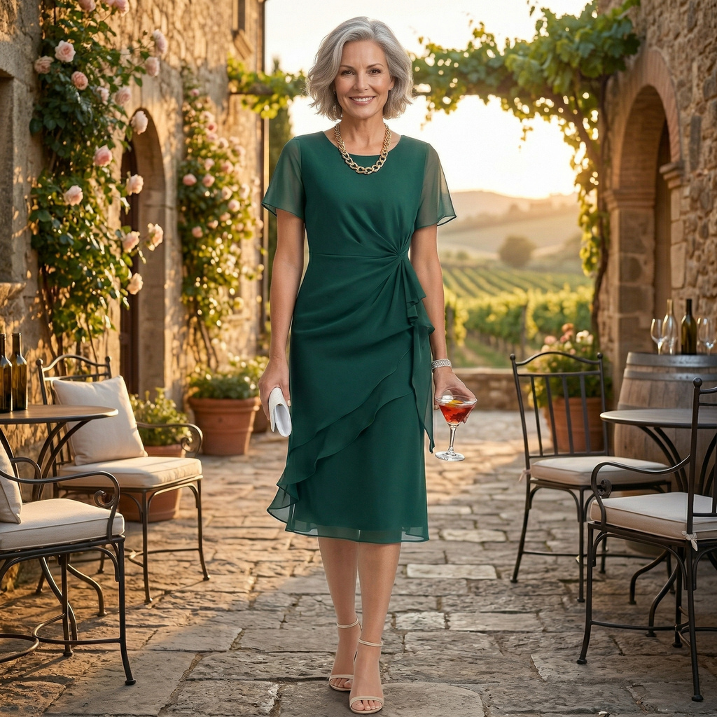 Helena - Drapiertes Kleid mit Volants