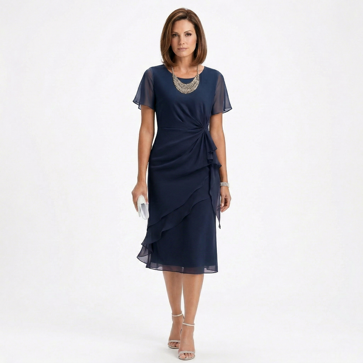 Helena - Drapiertes Kleid mit Volants
