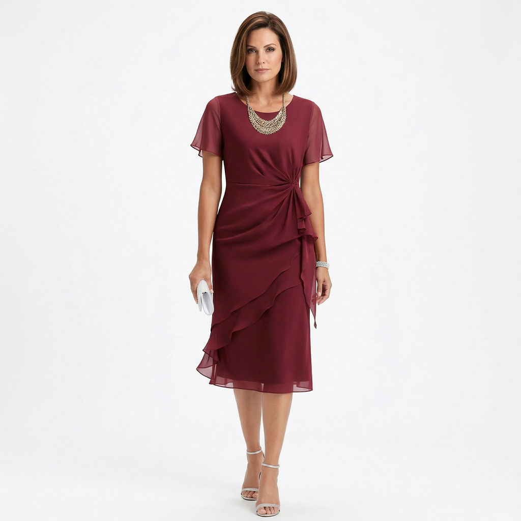 Helena - Drapiertes Kleid mit Volants