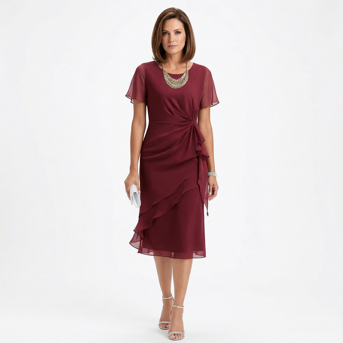 Helena - Drapiertes Kleid mit Volants