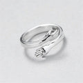 Ring Damen Umarmung Motiv Silberfarben Verstellbar Geschenk