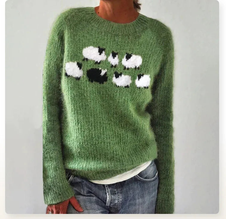 Bianca | Bequemer und süsser Pullover mit Schafmotiv