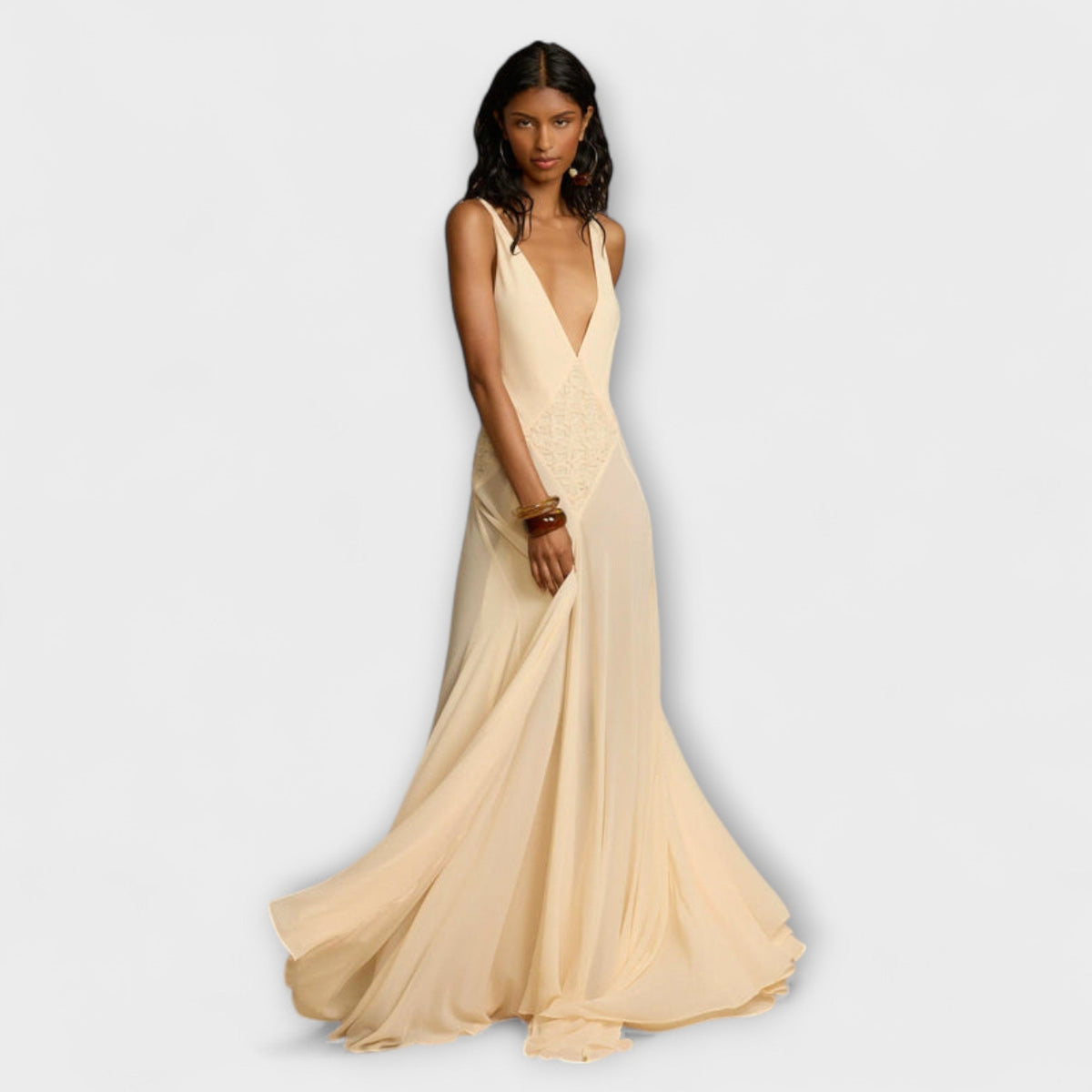 Lavinia - Maxikleid mit tiefem V-Ausschnitt
